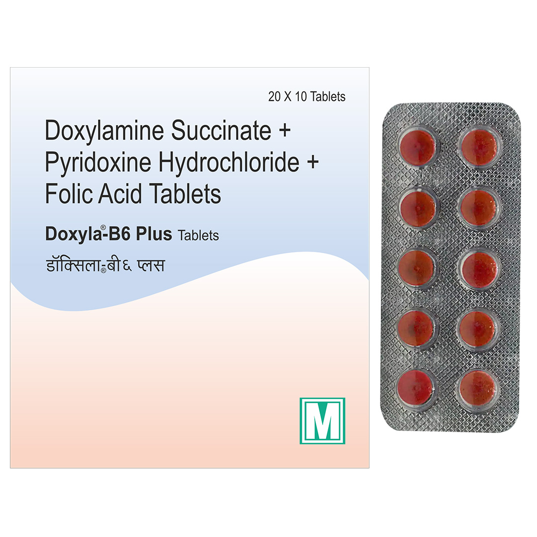 Doxylamine Succinate + Pyridoxine Hydrochloride + Folic Acid Tablets - Recommended For: Nausea And Vomiting Of Pregnancy (nvp)