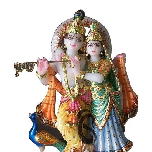 God Radha Krishna Marble Statue - Feature: Durable