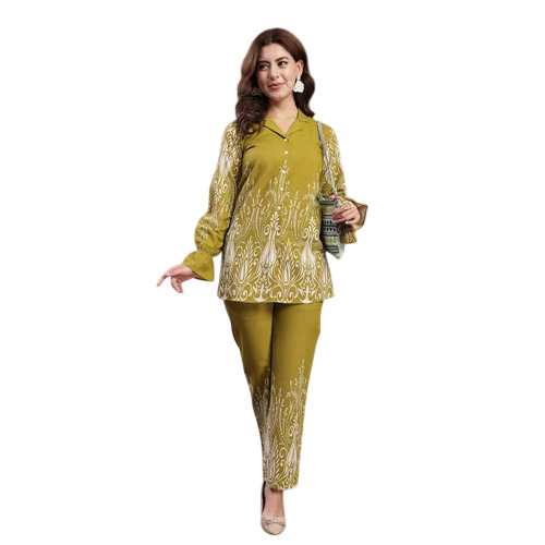 Indibelle Linen Touch Green Co-Ord Set
