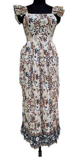 Sleeveless Smocking Yoke Maxi Dress