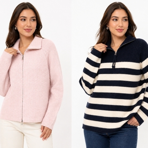 Womens Ribbed Knit Sweaters
