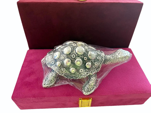 6inch Silver Plated Turtle Statue - Features: Fine Detailing Craftsmanship