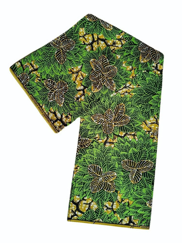 Green Polyester African Print Fabric