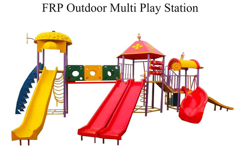 Outdoor 3 Slides Lldpe Multi Play Station - Age Group: Kids