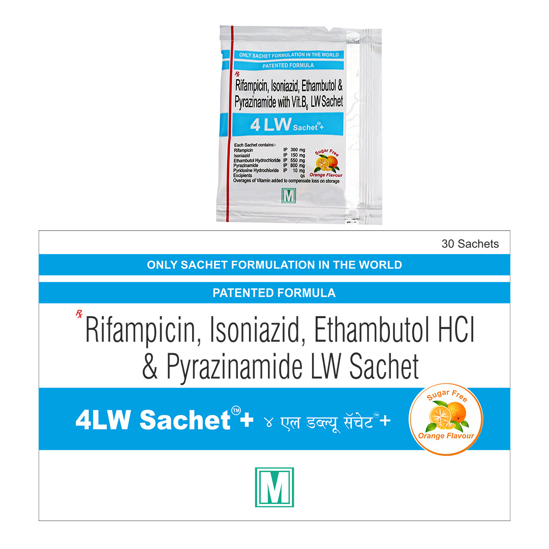 Rifampicin + Isoniazid + Ethambutol HCl, Pyrazinamide LW Sachet (4LW Sachet+)