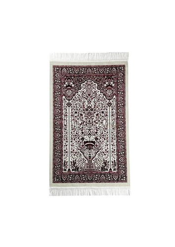 Safa Tex Velvet Platinum Zari Turkish Janamaz Prayer Mat - Color: Multicolor