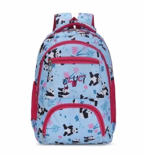 Sky Blue Panda Printed Backpack