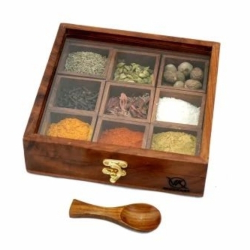 Wooden Nine Compartment Box