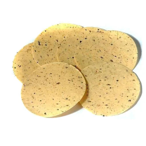 3inch Jeera Appalam Papad - Loose Round Shape, Light Yellow | Food Grade, Suitable for Adults and Old-aged