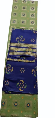 Ladies Light Green Block Printed Cotton Unstitched Suit - Ethnic Region: Indian