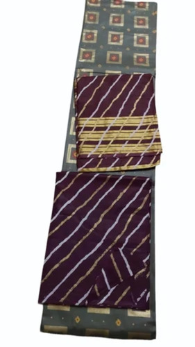 Ladies Olive Green Block Printed Cotton Unstitched Suit - Ethnic Region: Indian