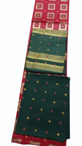 Ladies Red Block Printed Cotton Unstitched Suit - Ethnic Region: Indian