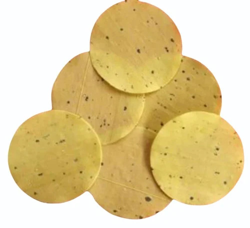 Loose 4inch Jeera Appalam Papad - Light Yellow, Round, Loose Packaging | Food Grade, For Adults and Old-Aged