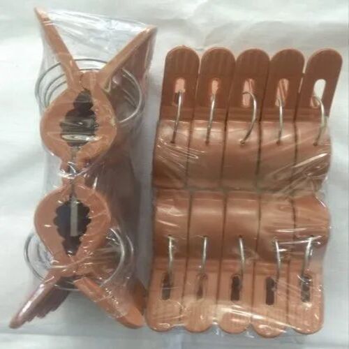 Brown Plastic Cloth Clips
