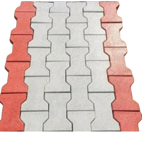 I Shaped 10X5 Inch Matt Paver Block - Color: Gray & Red