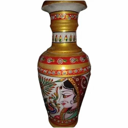 9" Marble Flower Pot