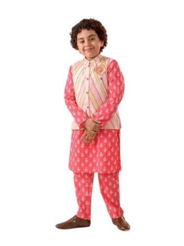 Boys Ethnic Motifs Printed Cotton Kurta Pyjama