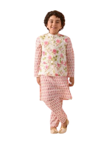Boys Floral Printed Kurta Pyjama