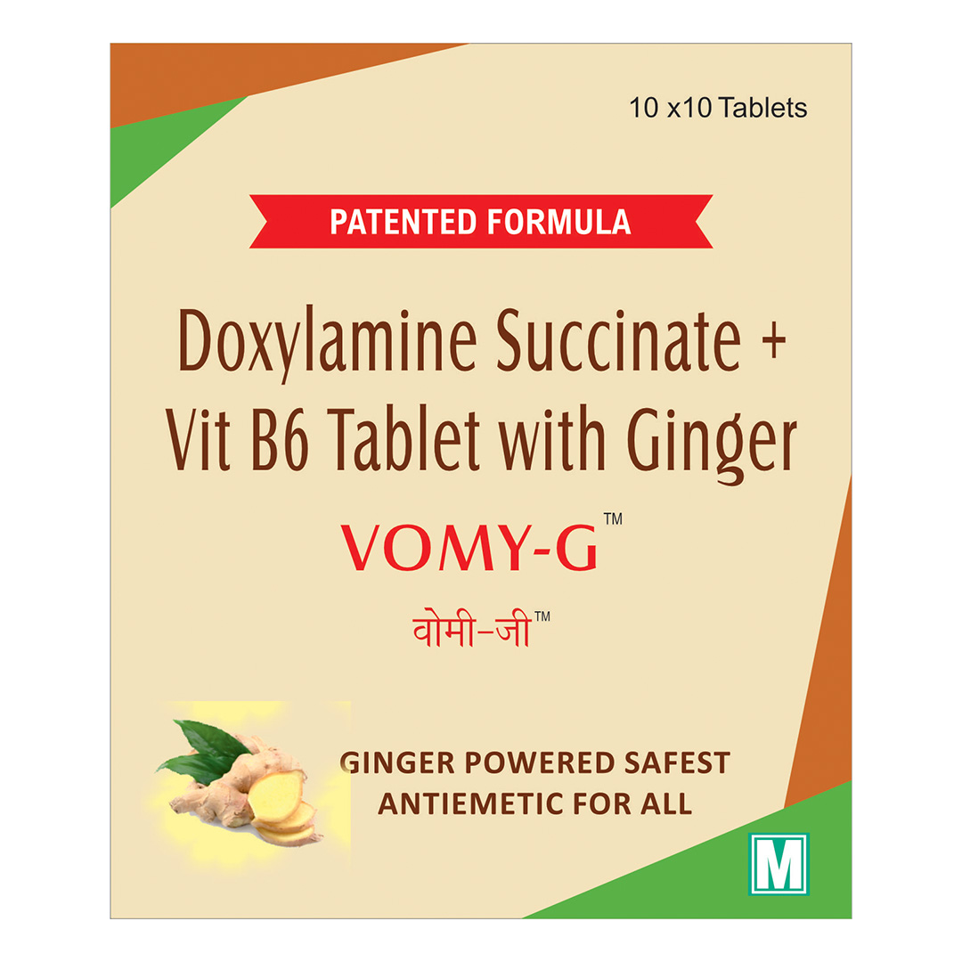Doxylamine Succinate With Vitamin B6 With Ginger (Vomy G) - Physical Form: Tablets