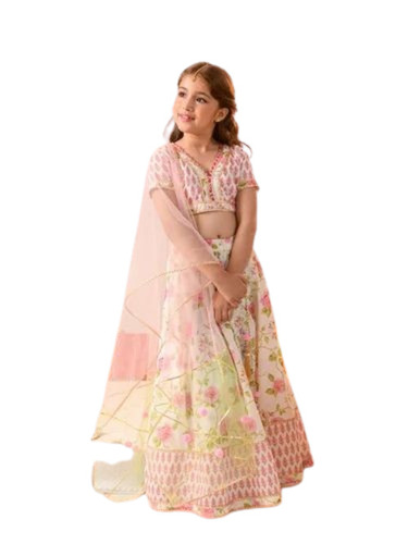 Girls Printed Cotton Lehenga Set