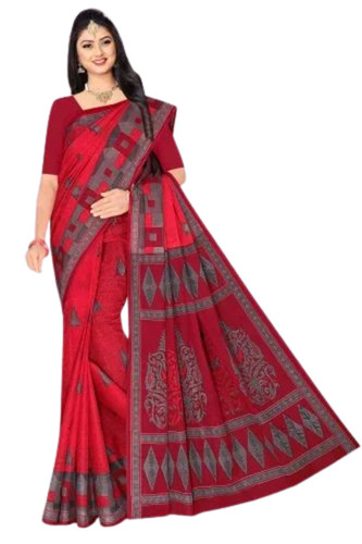 Ladies Block Prints Cotton Saree