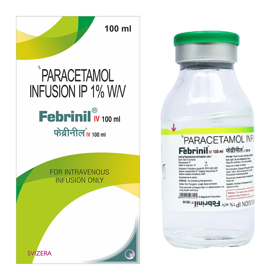 Paracetamol Infusion Ip 1% W/V (Febrinil) 100Ml - Brand Name: Febrinil | Private Label | Third Party Manufacturing