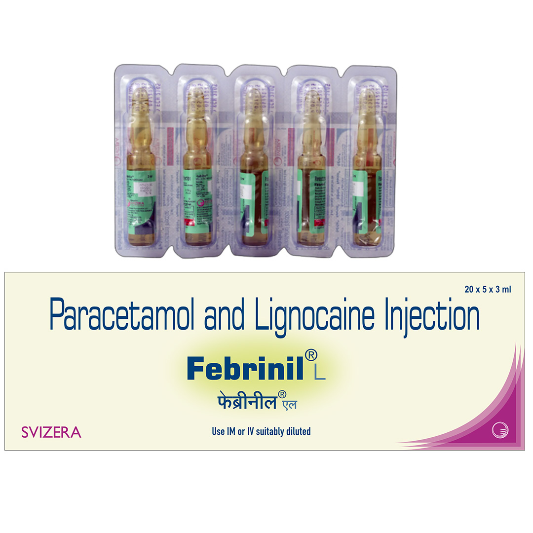 Paracetamol + Lignocaine 3ml Injection (febrinil) - Brand Name: Febrinil | Private Label | Third Party Manufacturing