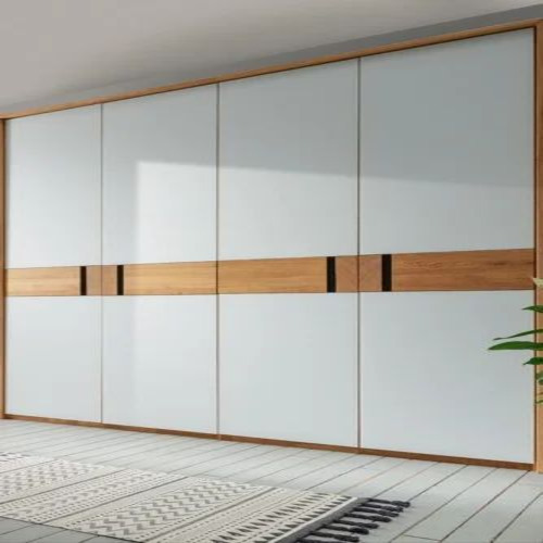 01 Sliding Wooden Wardrobe With Acrylic Finish
