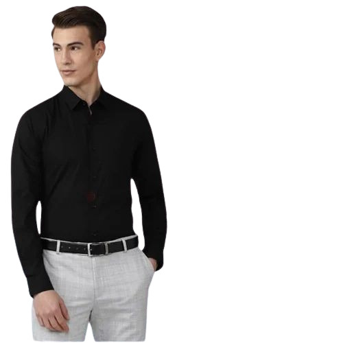 Black Color Mens Formal Shirts