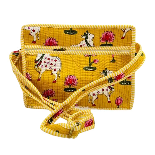 Yellow Quilted Sling Bag