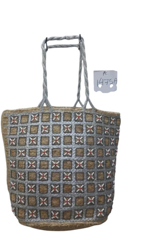 Embroidered Jute Bag