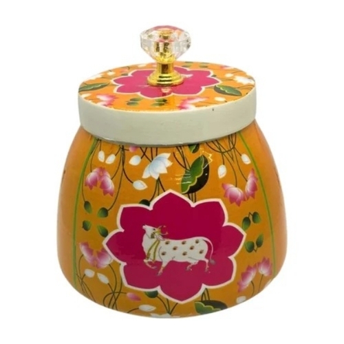 Meena Pichwai Jar With Lid
