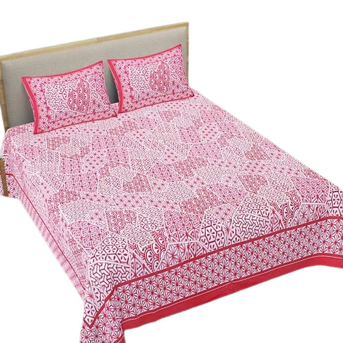 Pink Color Cotton Double Bed Sheets