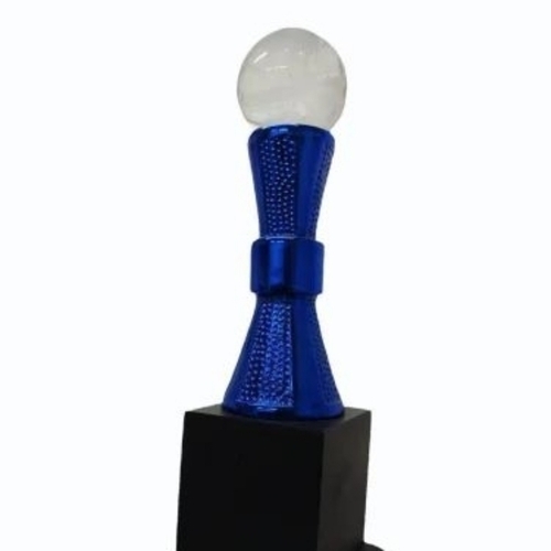 12 Inch Blue Pillar Ball Trophy