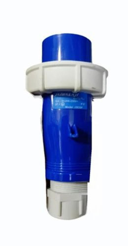 Blue 16 A 3 Pin Straight Plug Top