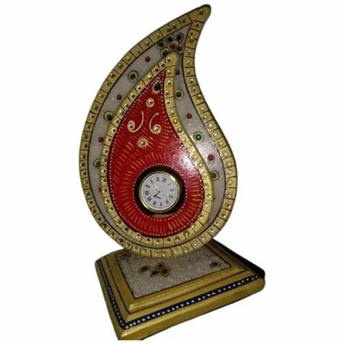 Multicolor Marble Trophy Table Clock - Features: Seamless Design