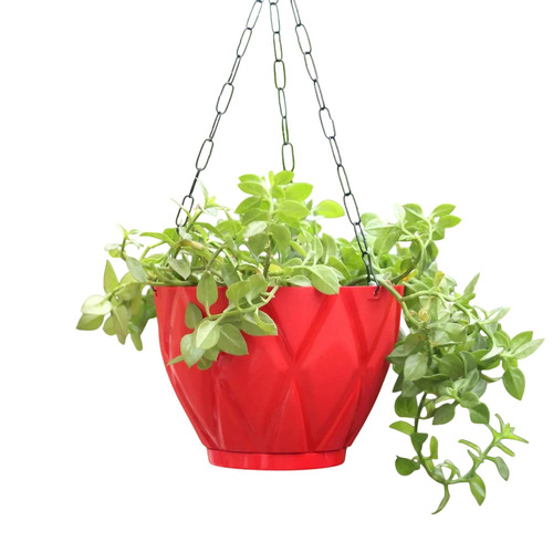 Red Hanging Plant Pots - Finish: Polished