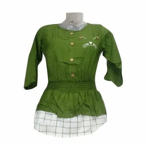 Ladies Green Plain Tops