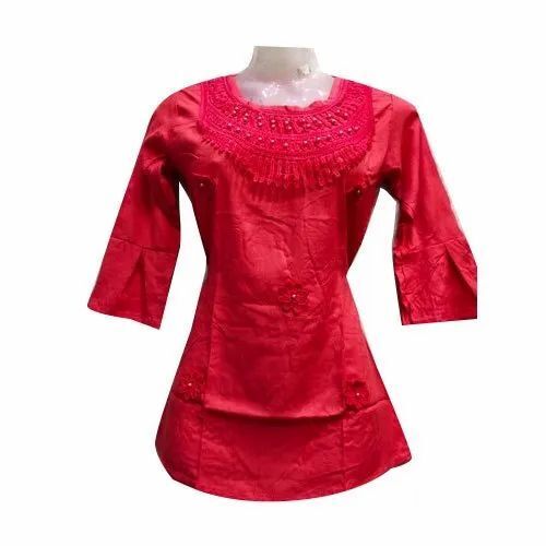 Ladies Red Plain Top
