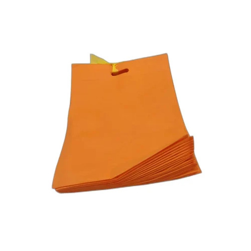 Orange Non Woven D Cut Bag - Non Woven 60-120 GSM, Orange Matte | Food Packaging, 5 kg Load, Offset Print, Handle