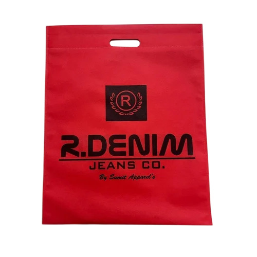 Red Printed Non Woven D Cut Bag