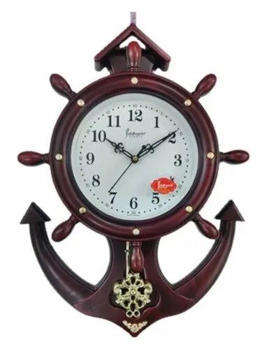 Wooden Pendulum Wall Clock - Battery Life: 1 Years