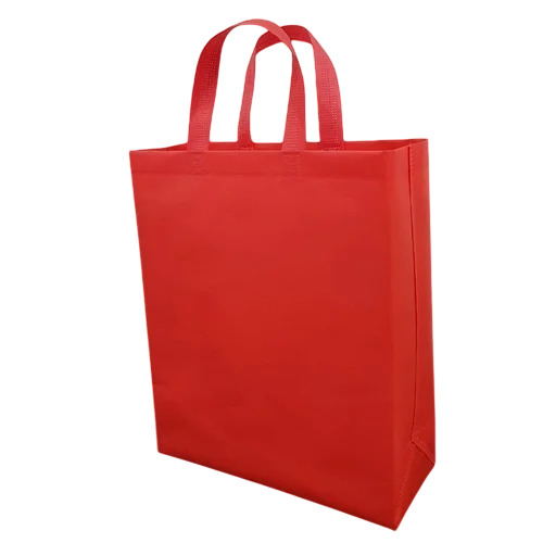 Red Plain Non Woven Loop Handle Bag