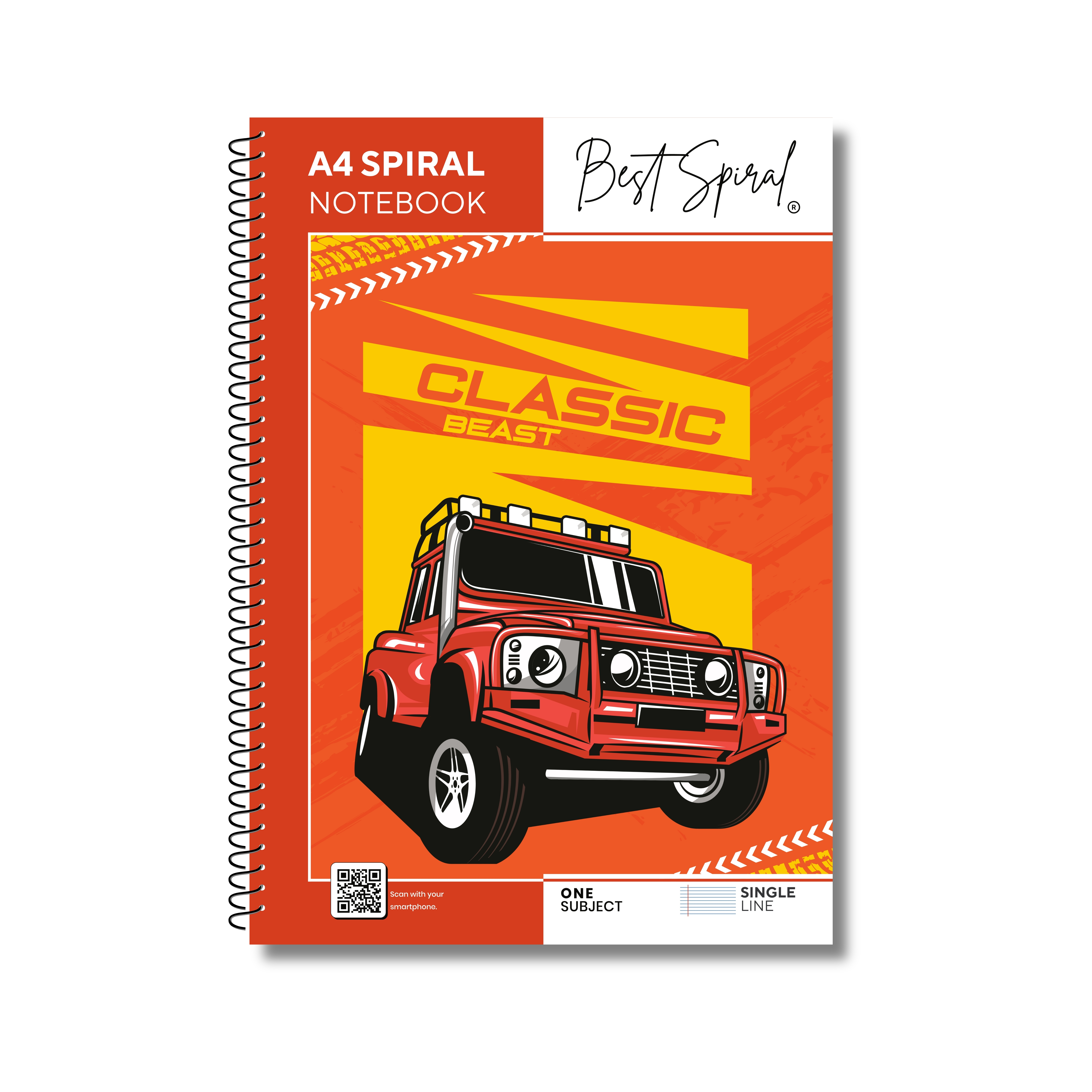 A4 Spiral Notebook | 200 Pages | Single Line | PVC Back