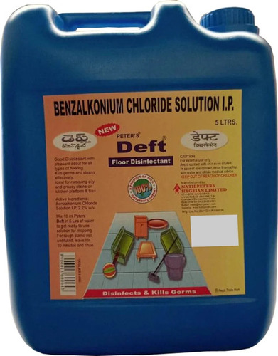Peters Deft Benzalkonium Chloride Solution Ip Floor Disinfectant - Capacity: 5 Ltr