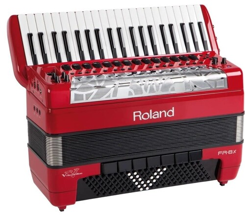 Available Roland FR-8x-BK V-Accordion Red Piano-Type 41 Keyboard Brand New