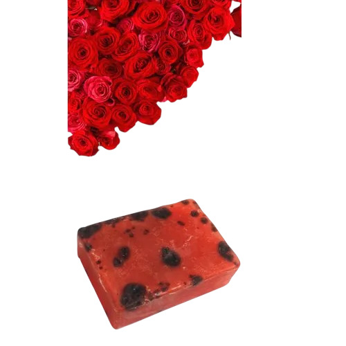 Glycerin Rose Petal Soap - Color: Red