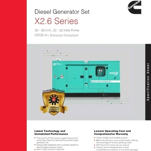 25 kVA Sudhir Cummins New Cpcb-Iv+ Diesel Genset