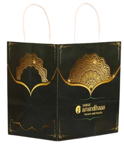 2kg Black Paper Printed Shopping Bag