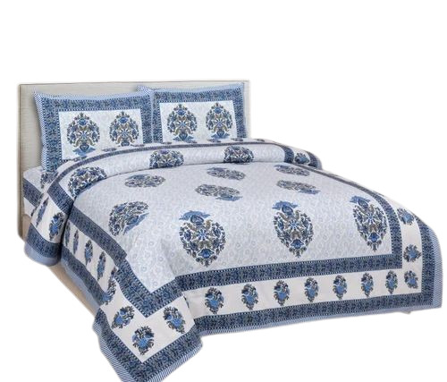 90x108 Inch Cotton Printed Double Bed Sheet